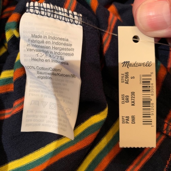 NWT Madewell Whisper Cotton Crewneck Stripe Tee - Picture 6 of 8